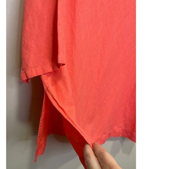 Premise Coral Embroidered Linen Blend 3/4 Sleeve Pullover Top Size M - Picture 5 of 7